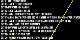 Image result for 30-Day Anime Challenge