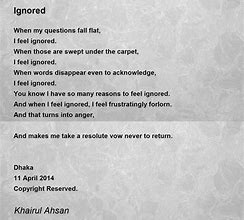 Image result for Poems About Being Ignored