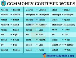 Image result for Confusing English Words