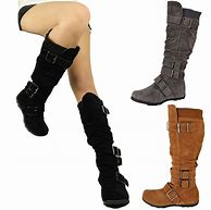 Image result for Suede Flat Knee High Boots