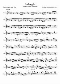 Image result for Bad Apple Song Sheet for Beginer