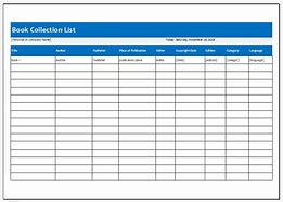 Image result for Book Collection List. Excel Template