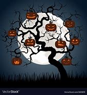 Image result for Cartoon Halloween Pumkins in Trees