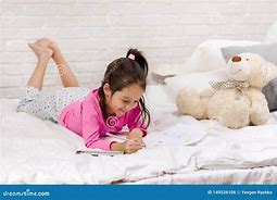 Image result for Little Girl Lying Bed Art Love
