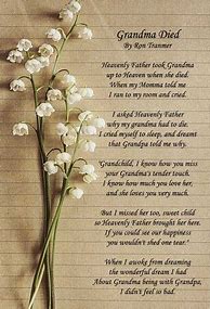 Image result for Grandma Memory Poems