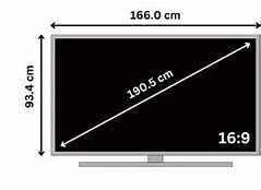 Image result for 75 Inch TV Dimensions Chart Size
