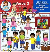 Image result for Verbs Clip Art Image Blck and White