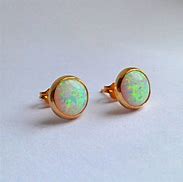 Image result for Opal Stud Earrings White Gold