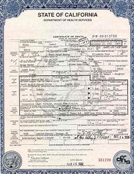 Image result for CA Death Certificate Form