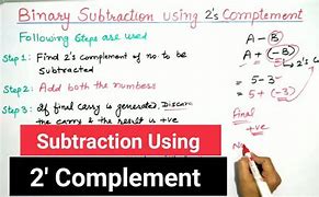 Image result for Subtraction Using 2s Comple