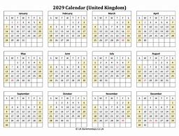 Image result for Calendar 2029 UK