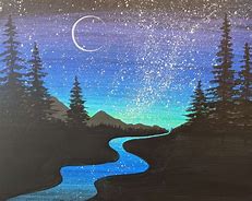Image result for Beautiful Night Sky Painting