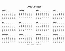 Image result for 2026 Calendar