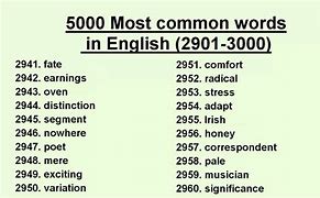 Image result for 5000 Most Common Words in English