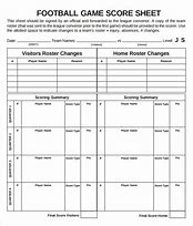 Image result for Free Printable Football Score Sheets