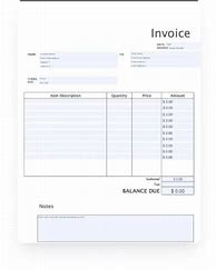 Image result for Blank Invoice Template to Print