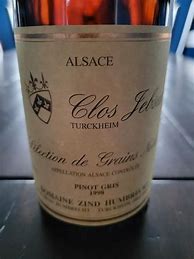 Image result for Zind Humbrecht Pinot Gris Clos Jebsal Selection Grains Nobles