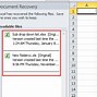 Image result for Document Recovery Tab. Excel