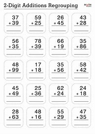 Image result for Regrouping Addition Worksheets 2nd Grade