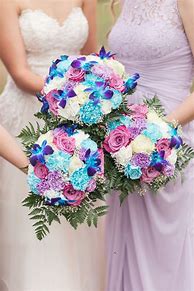 Image result for Purple Blue Pink Flowers Bouquet
