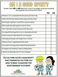 Image result for Being a Good Sport Worksheet for Kids