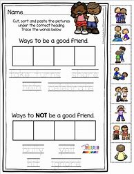 Image result for Friend Worksheet Kindergarten