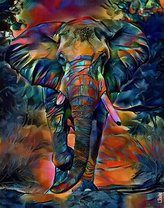 Elefante Tangerine, Arts numériques par L.Roche | Artmajeur