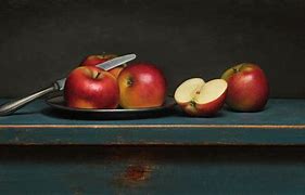 Image result for Realistic Still Life Paintings Apple