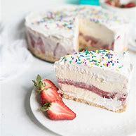 Image result for Vanilla Strawberry Ice Cream Cake