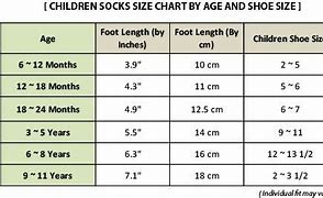 Image result for Child Sock Size Chart