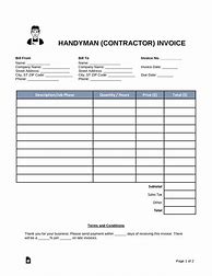 Image result for Blank Contractor Invoice Template