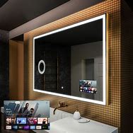Image result for Backlit Mirror with TV
