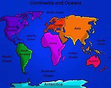 Image result for World Map 7 Continents Oceans