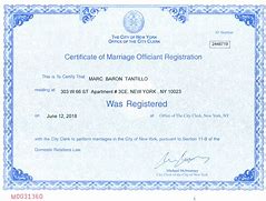 Image result for New York Marriage Certificate