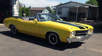 Image result for 1971 Chevelle Convertible Yellow and Black