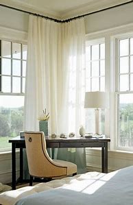 Image result for Corner Window Curtains