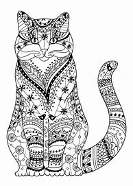 Image result for Easy Printable for Adults Cat Coloring Pages