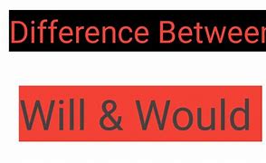 Image result for Difference Between Will and Would