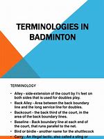 Image result for Terminologies in Badminton