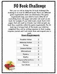 Image result for 30 Book Challenge Parent Letter