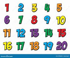 Image result for Colorful Numbers 1-20