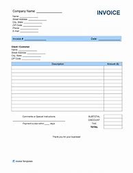 Image result for Basic Fillable Invoice Template