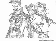 Image result for Harley Quinn and Joker Kissing Coloring Page