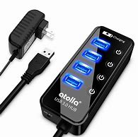 Image result for 4-Port USB Hub with Power Adapter