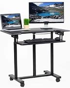 Image result for Height Adjustable Standing Desk with Keyboard Tray