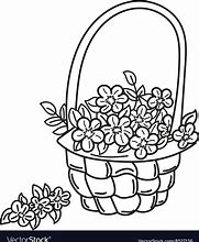 Image result for Flower Basket Cartoon Lines