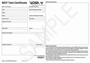 Image result for MOT Test Sheet