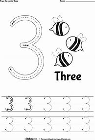 Image result for Kindergarten Worksheets Printable Number Tracing 3