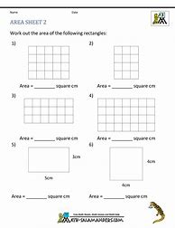 Image result for 3rd Grade Math Area Worksheets
