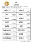 Image result for 5 Syllable Words Worksheets